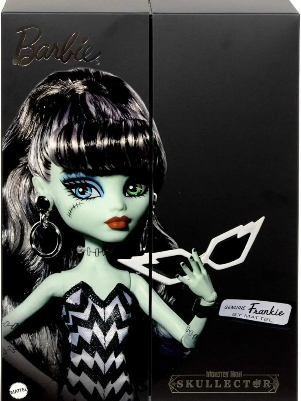 Frankie Stein Doll with Barbie-Inspired Swimsuit & Black Evening Dress